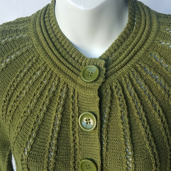 Charter Club Women's  Olive Cardigan Petite P/S - Picture 7 of 7